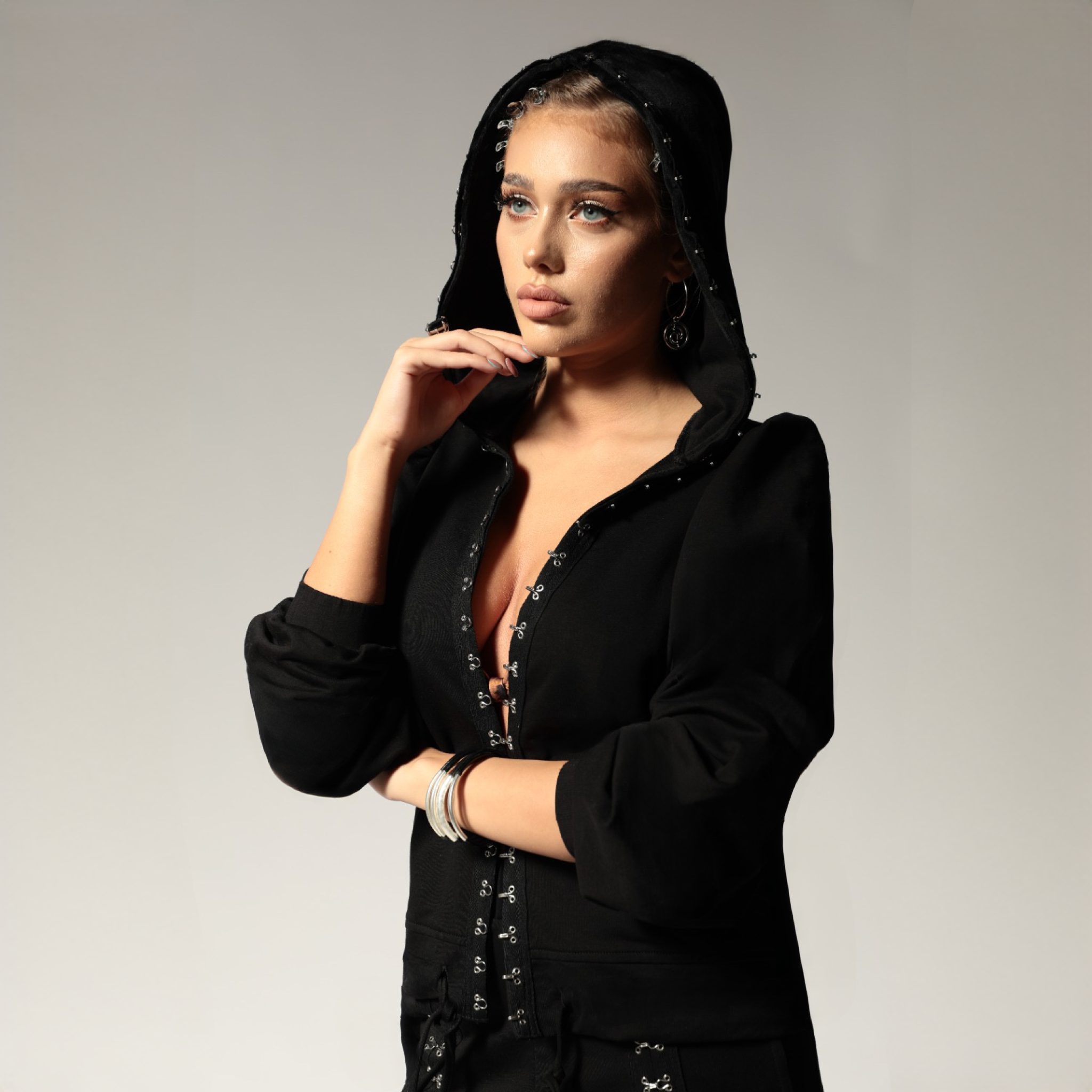 Trening dama negru cu copci metalice Walk of Fame