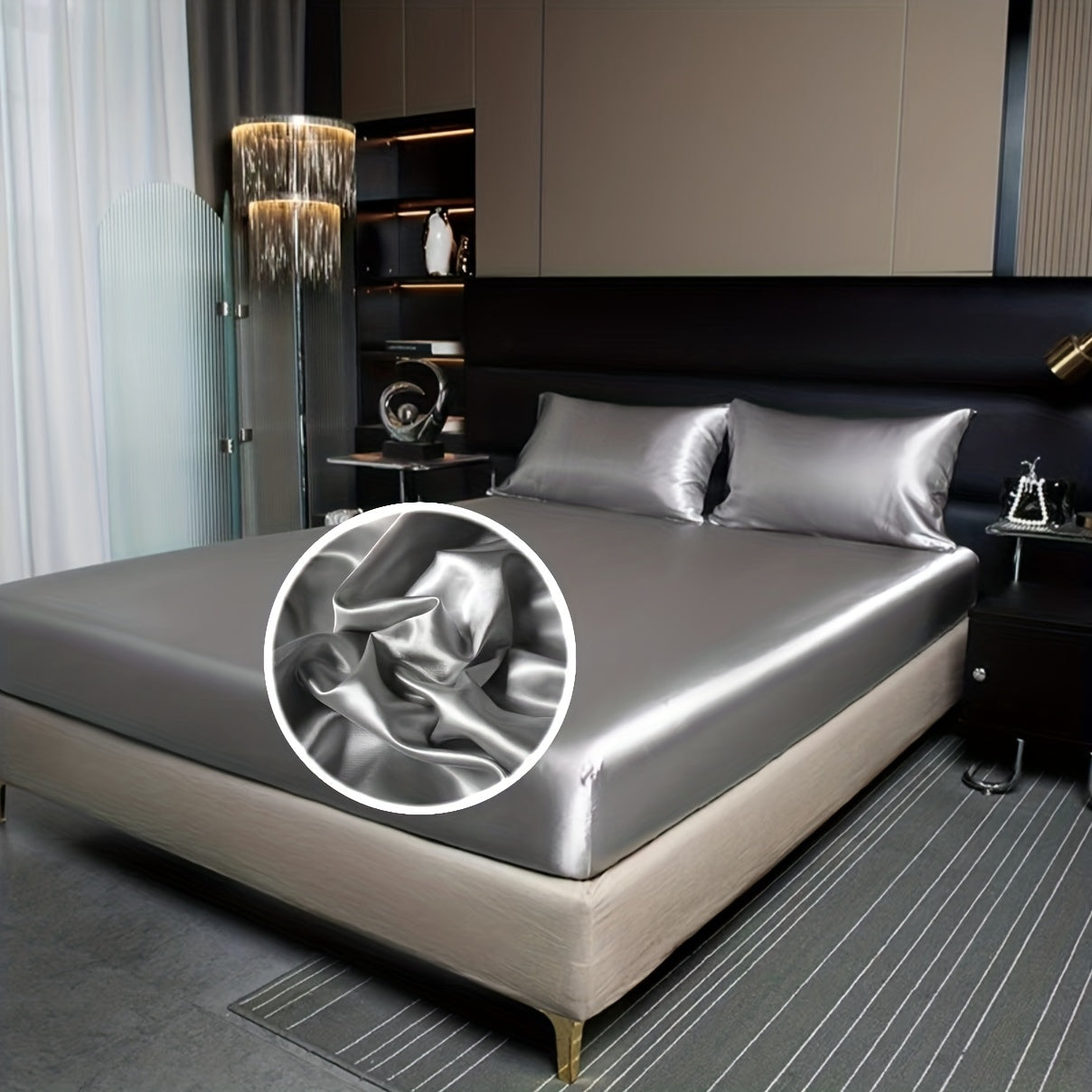 2/3pcs of satin solid color bedding