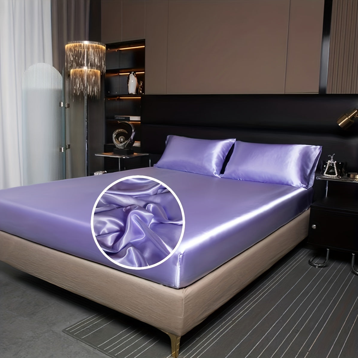 2/3pcs of satin solid color bedding