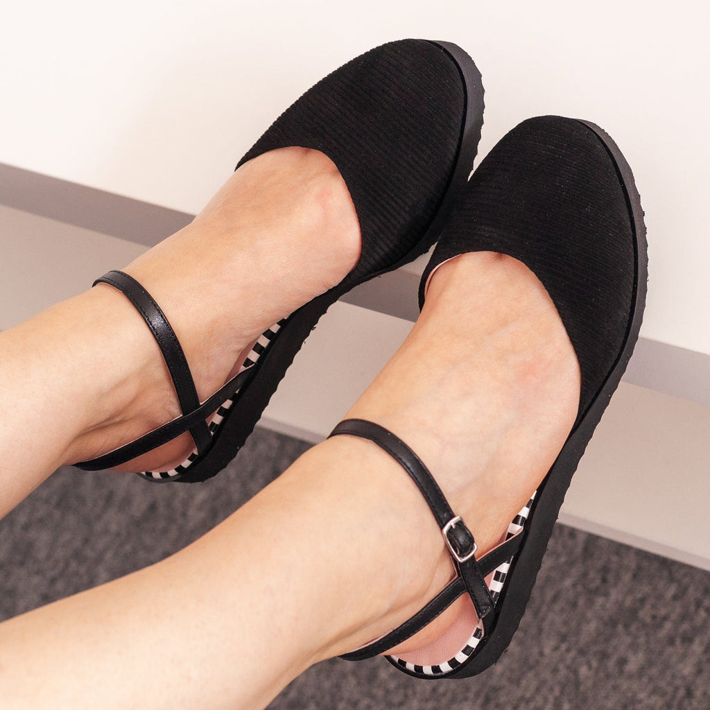 Balerin din piele naturala neagra Campbell