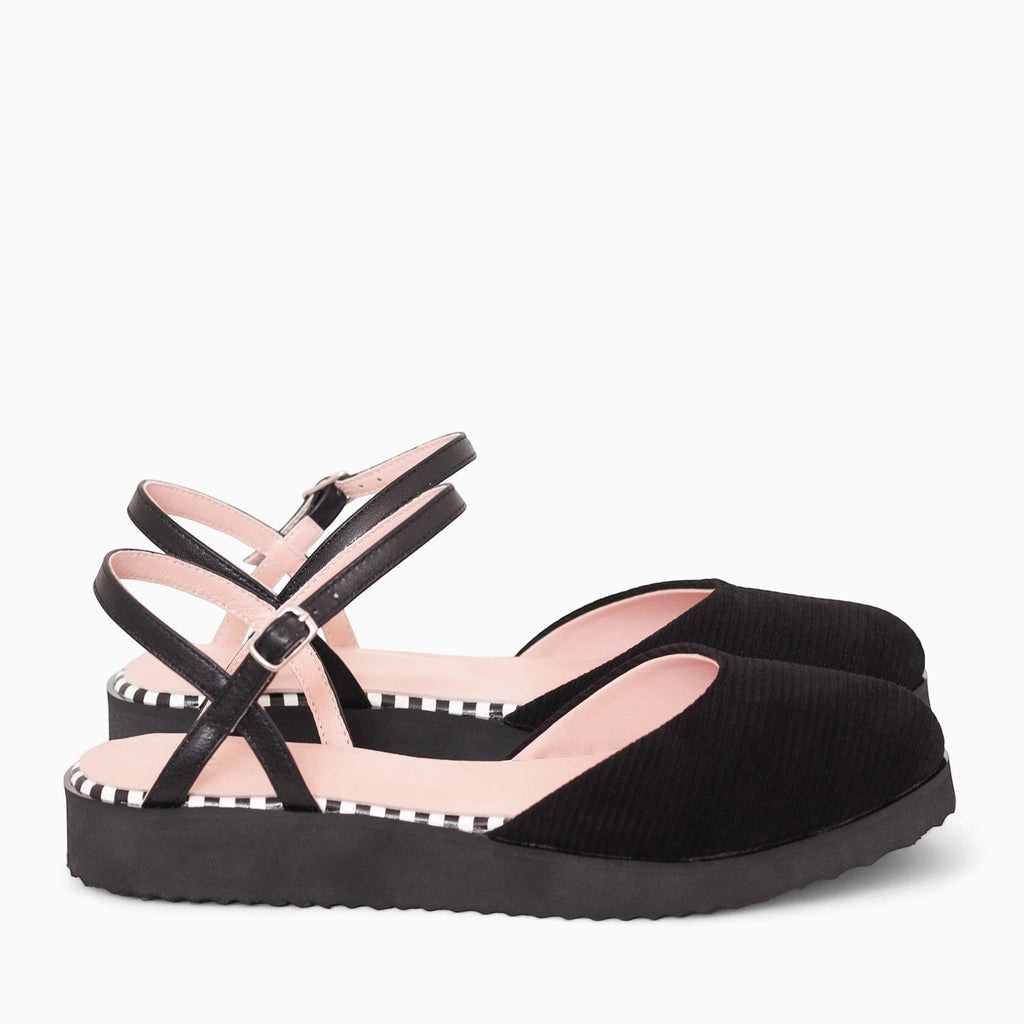 Balerin din piele naturala neagra Campbell