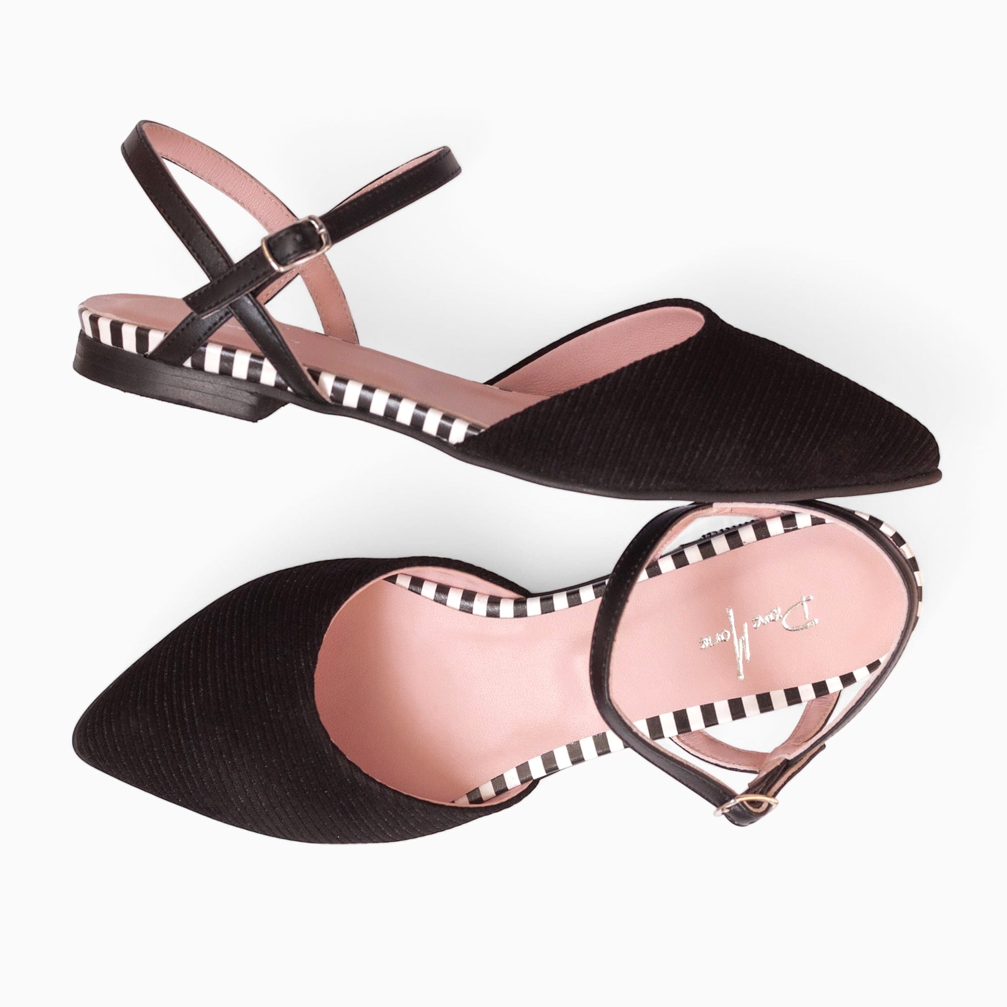 Balerin din piele naturala neagra Willa