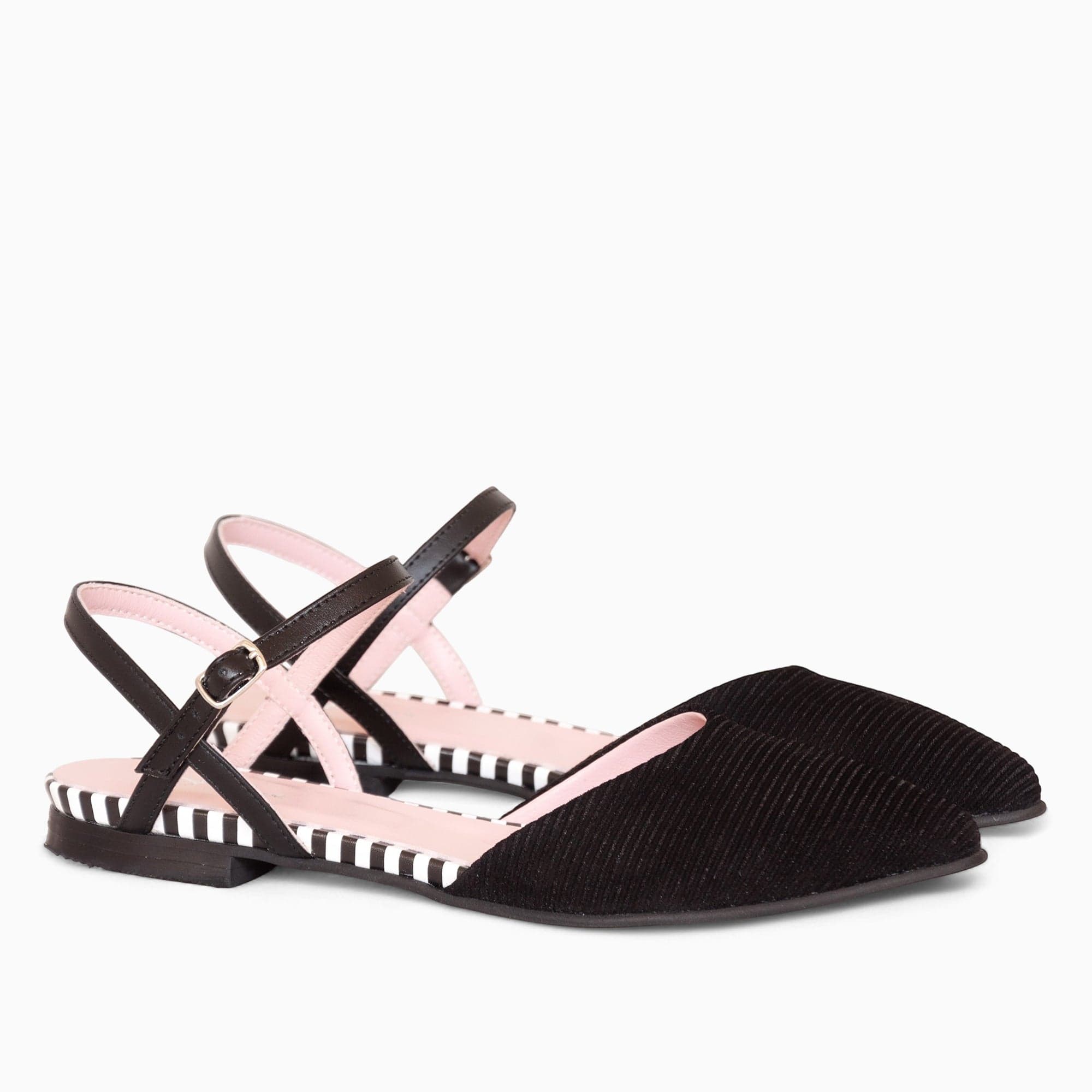 Balerin din piele naturala neagra Willa