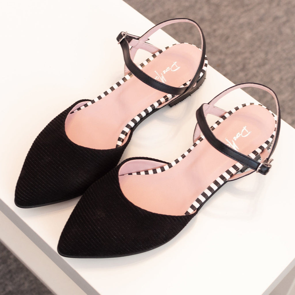 Balerin din piele naturala neagra Willa