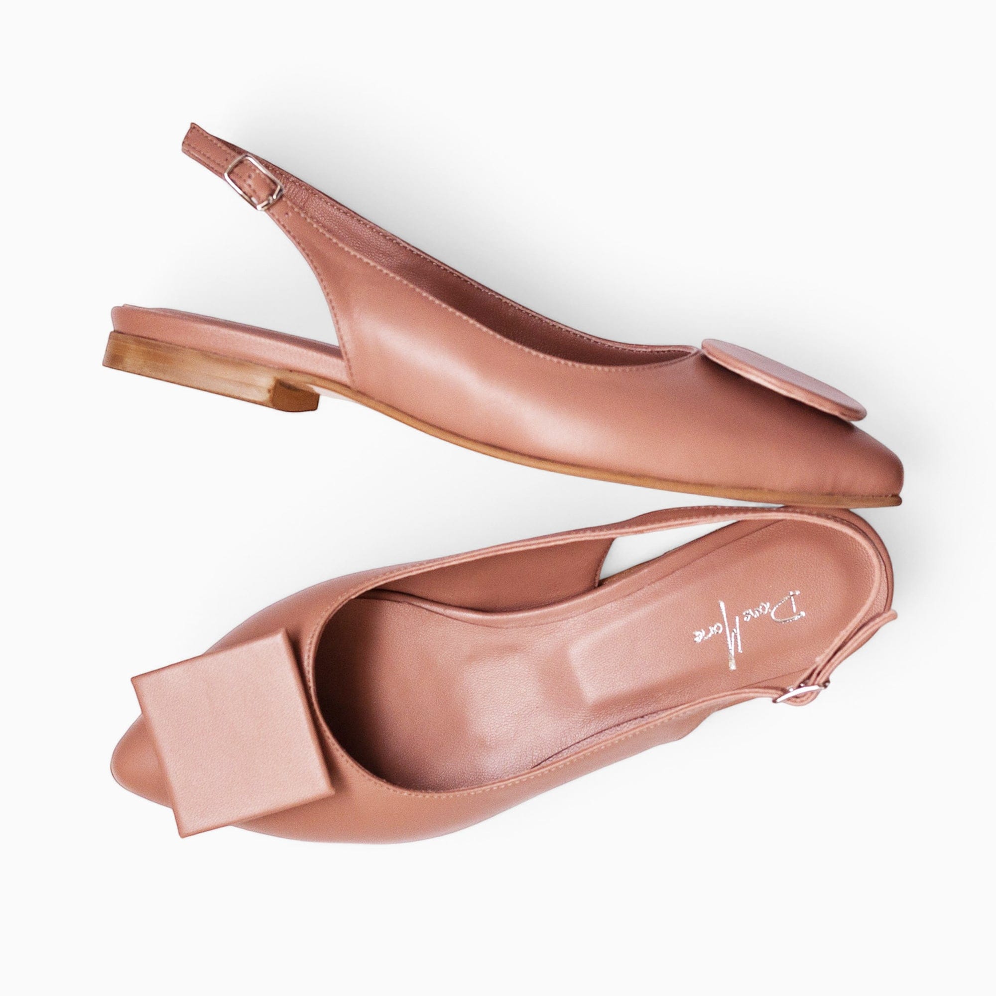 Balerini decupati din piele naturala cappuccino Mia