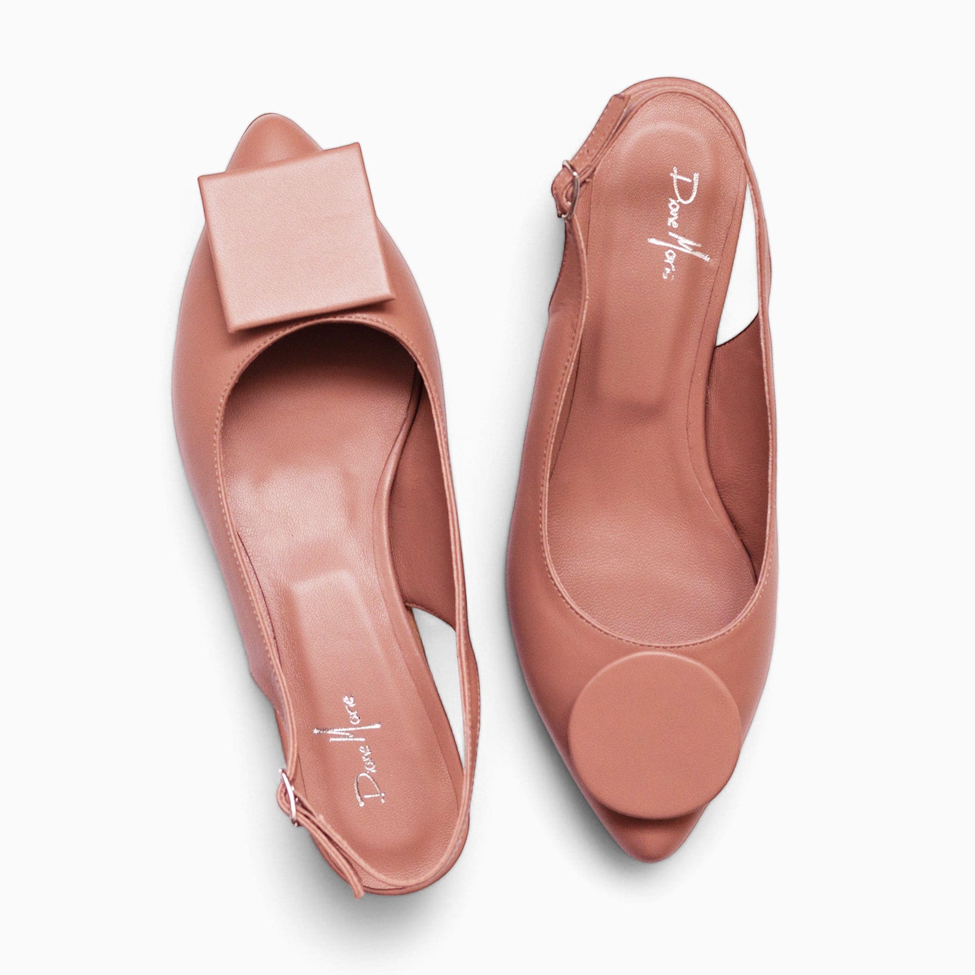 Balerini decupati din piele naturala cappuccino Mia