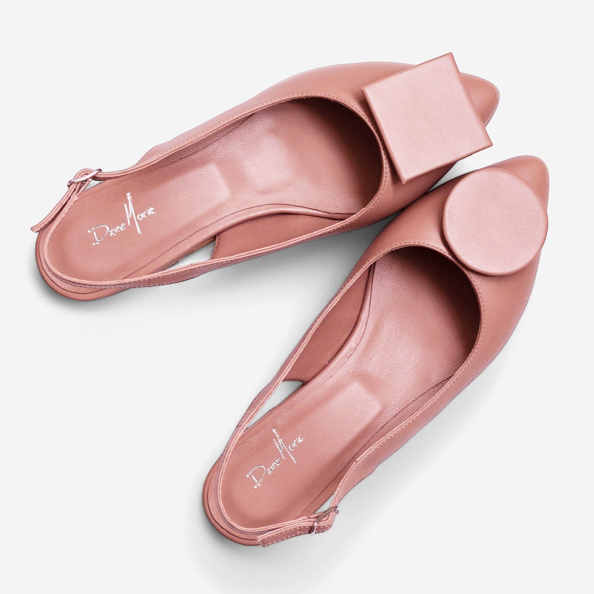 Balerini decupati din piele naturala cappuccino Mia