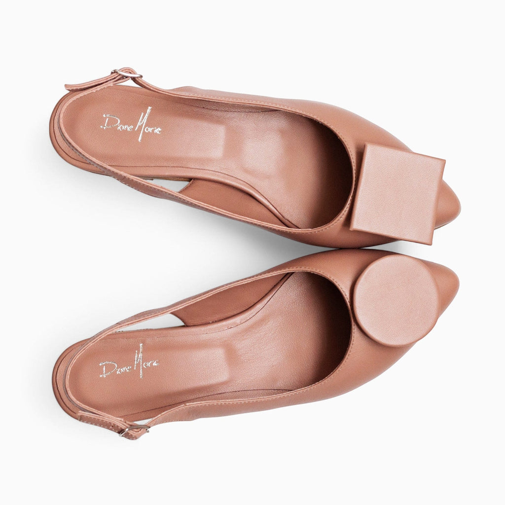 Balerini decupati din piele naturala cappuccino Mia