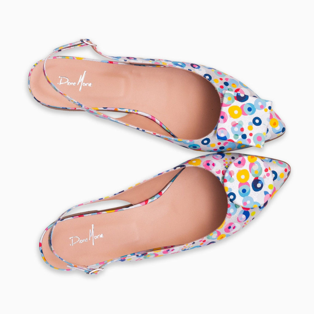 Balerini decupati din piele naturala imprimata Sparks