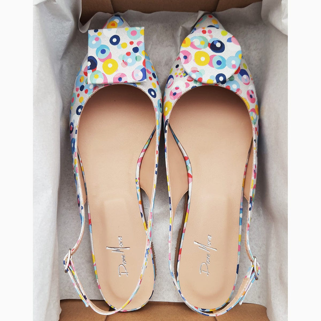 Balerini decupati din piele naturala imprimata Sparks