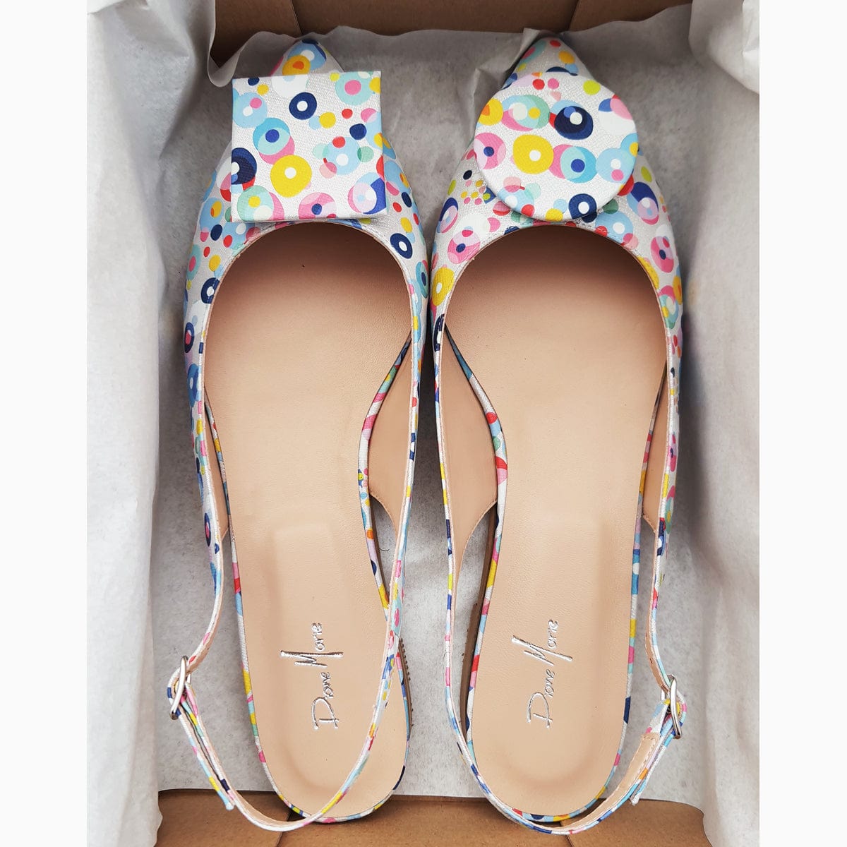 Balerini decupati din piele naturala imprimata Sparks