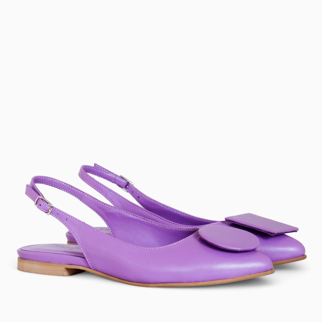 Balerini decupati din piele naturala mov Gia