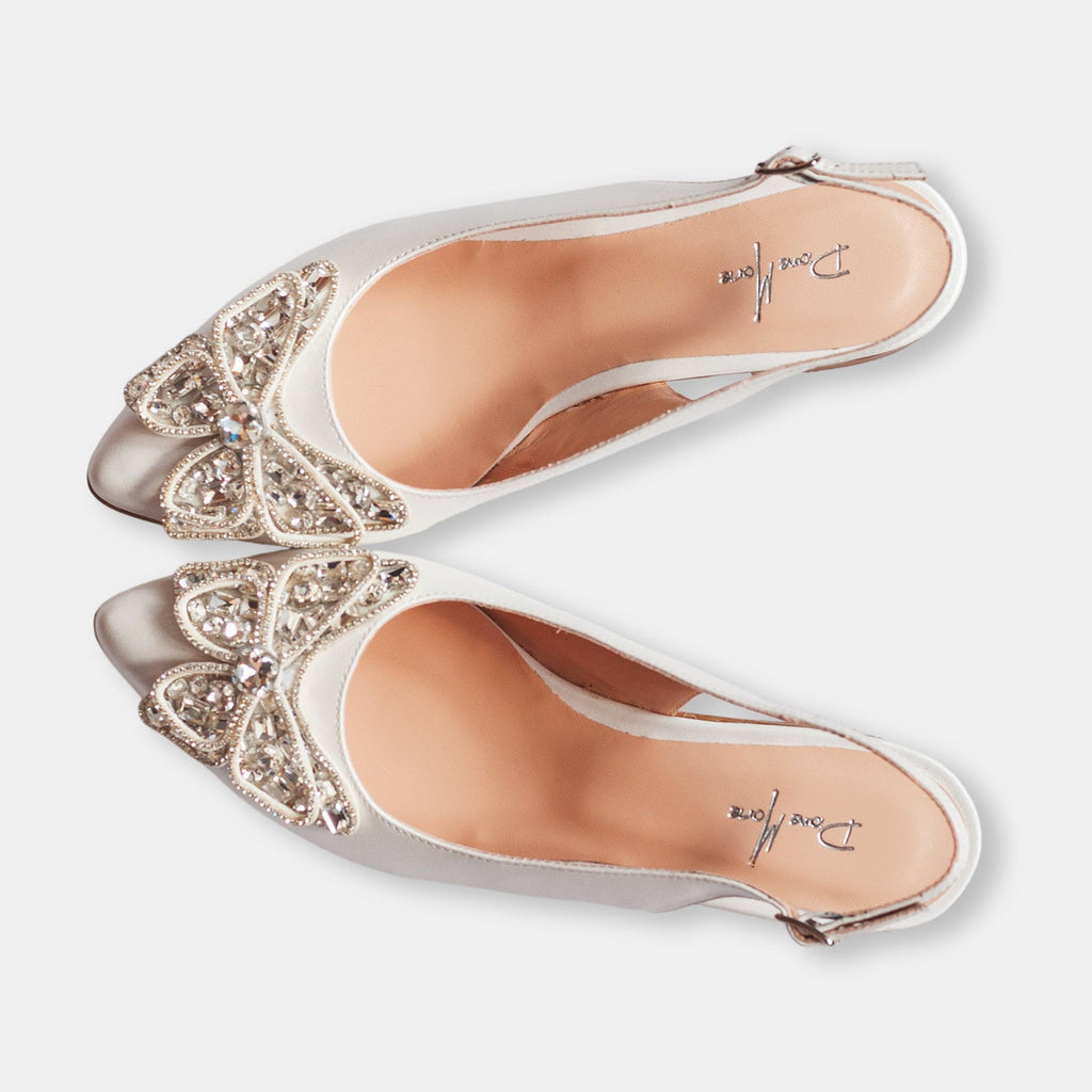 Balerini din piele naturala alb sidef Cosima