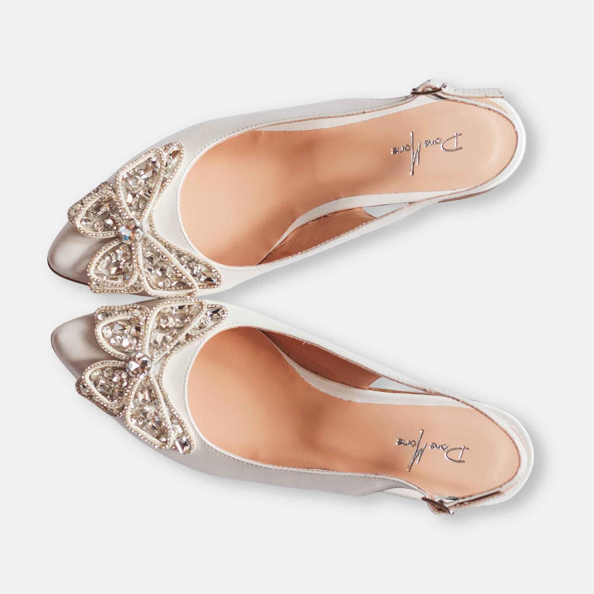 Balerini din piele naturala alb sidef Cosima