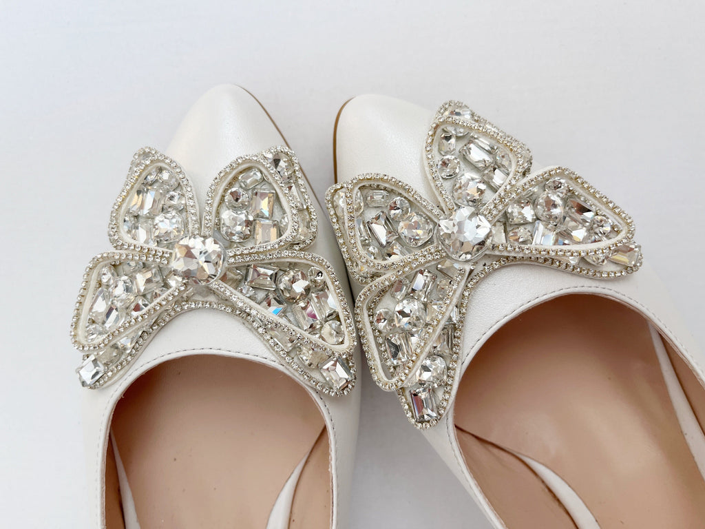 Balerini din piele naturala alb sidef Cosima