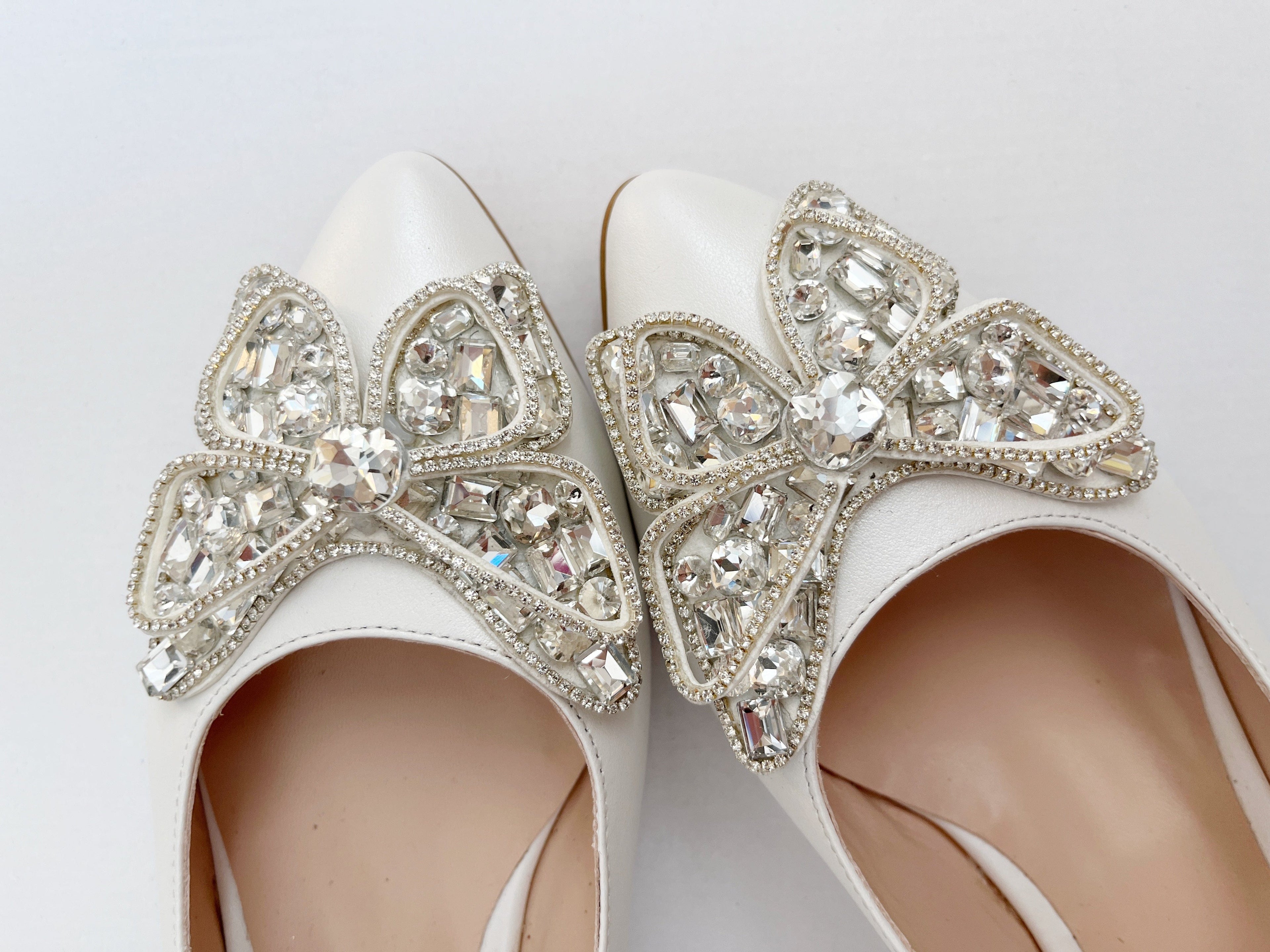 Balerini din piele naturala alb sidef Cosima