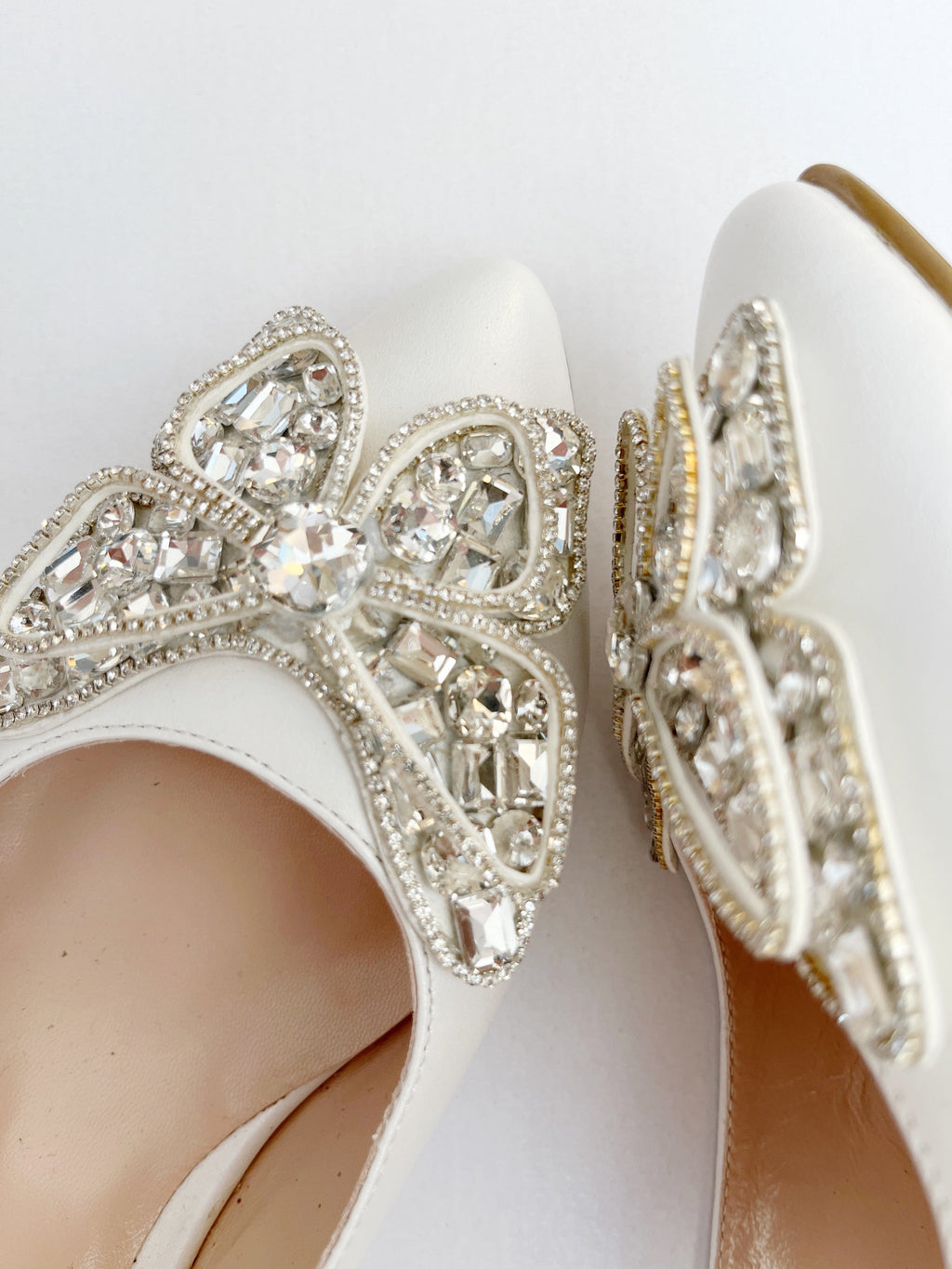 Balerini din piele naturala alb sidef Cosima