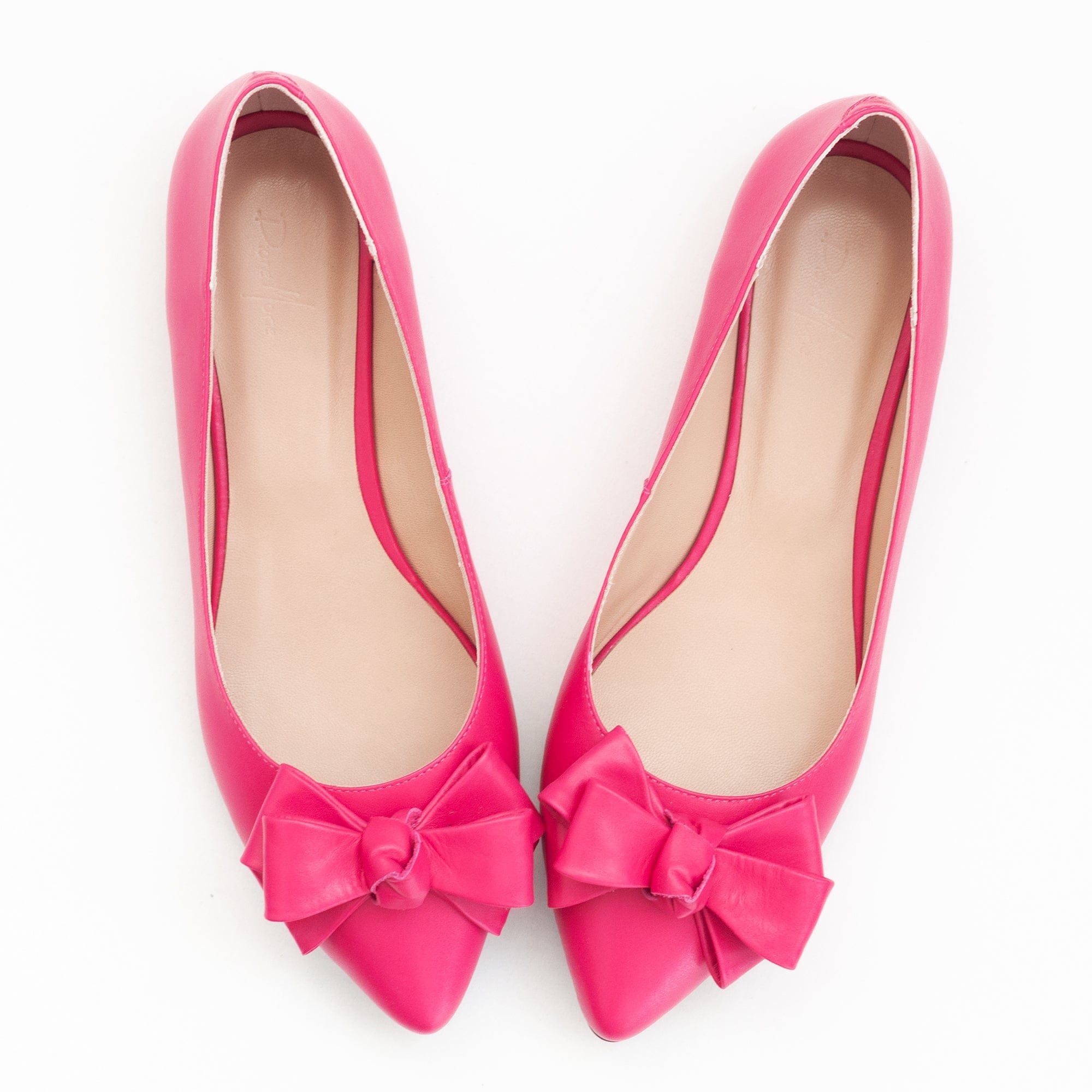 Balerini din piele naturala fuchsia Amaya
