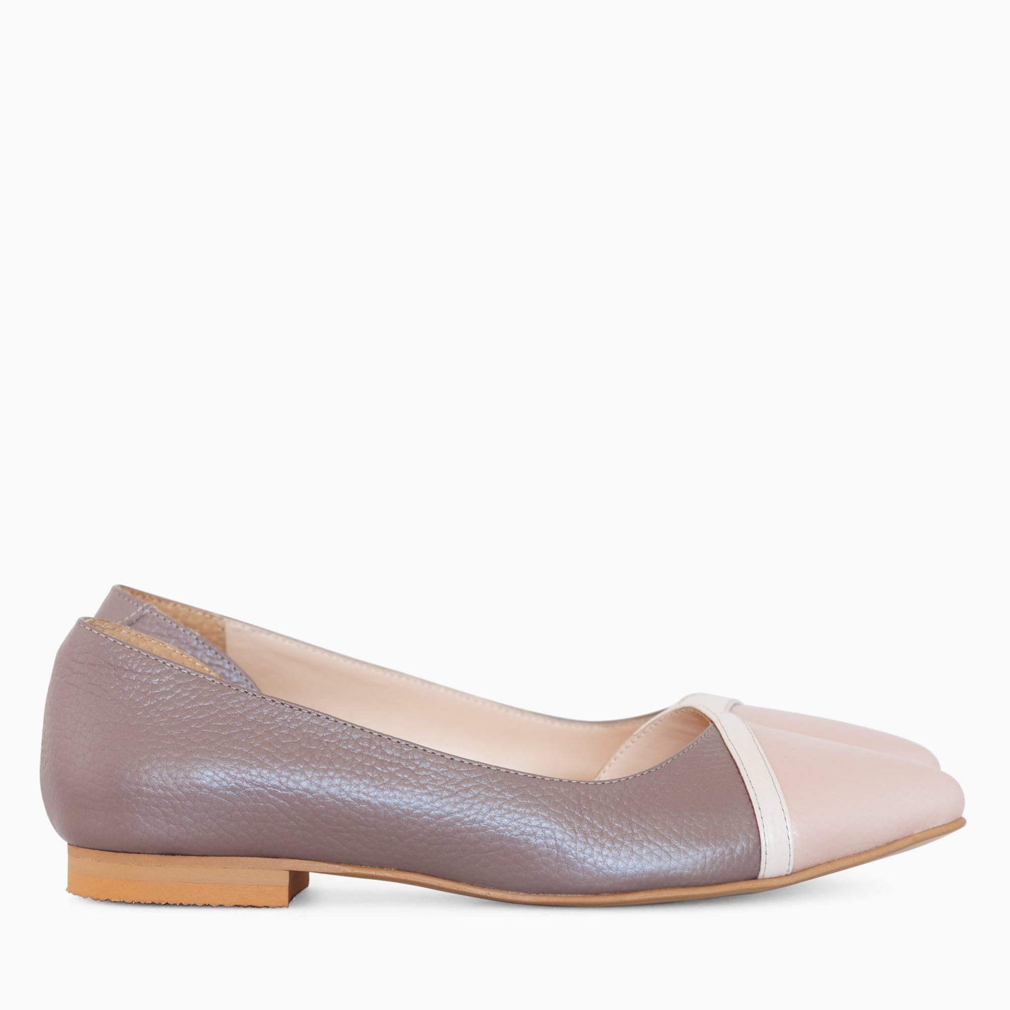 Balerini din piele naturala grej Tassia