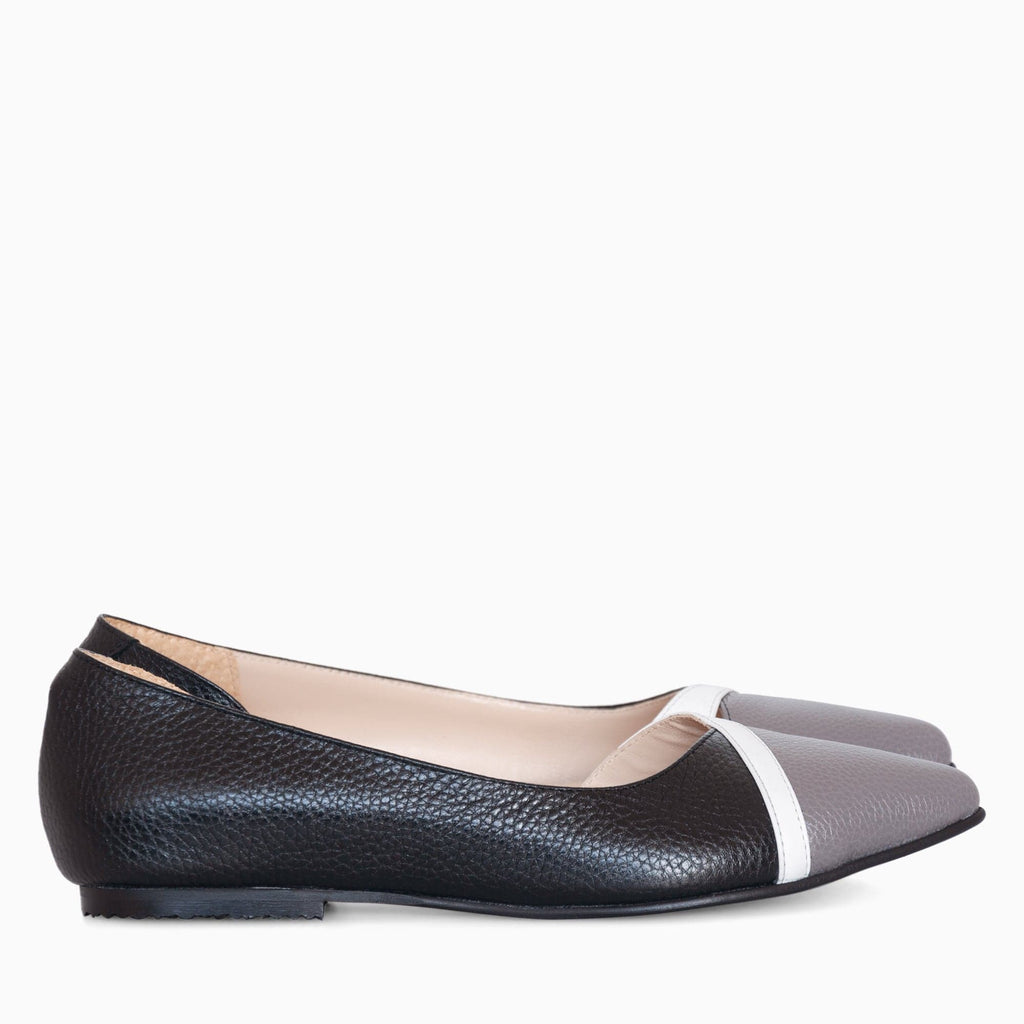 Balerini din piele naturala neagra Katya