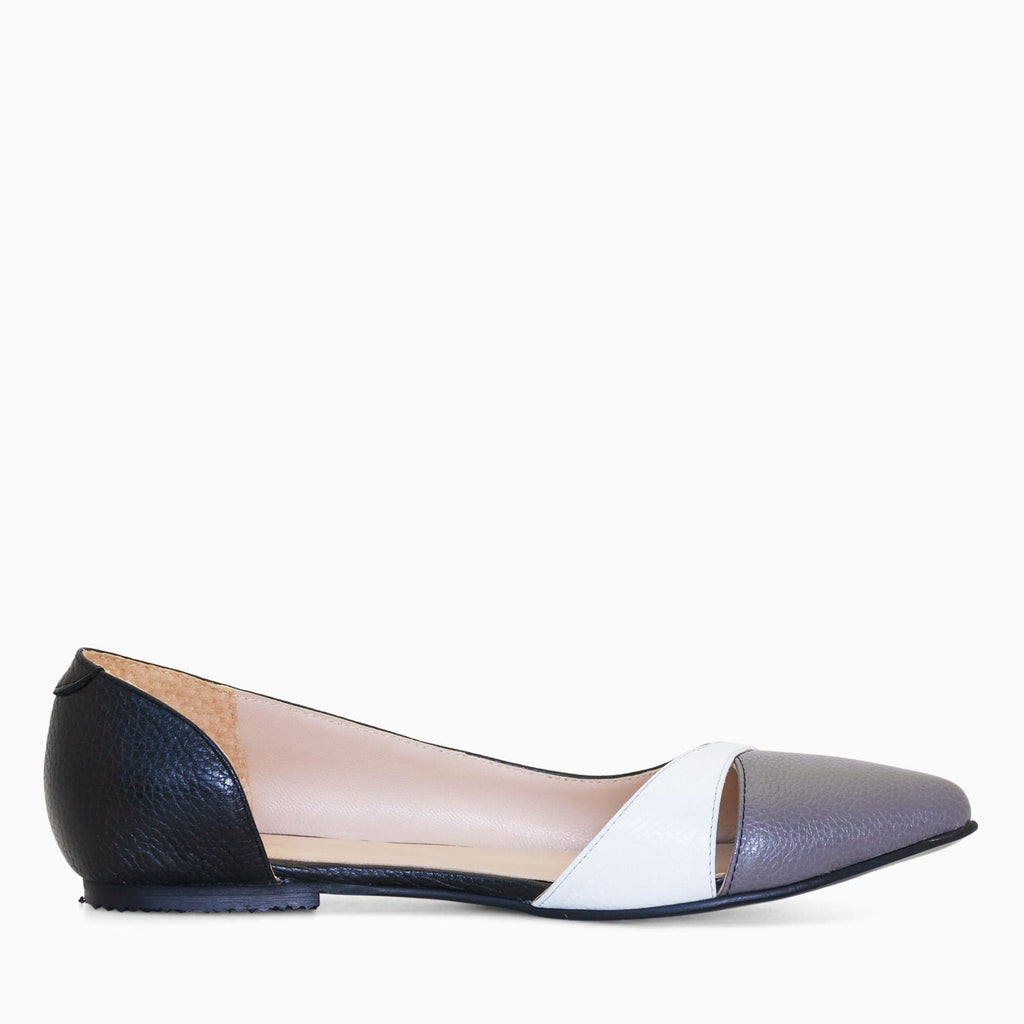 Balerini din piele naturala neagra Katya