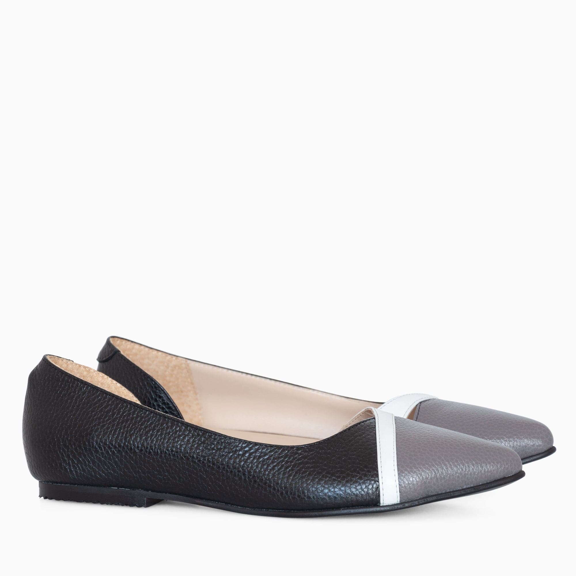 Balerini din piele naturala neagra Katya