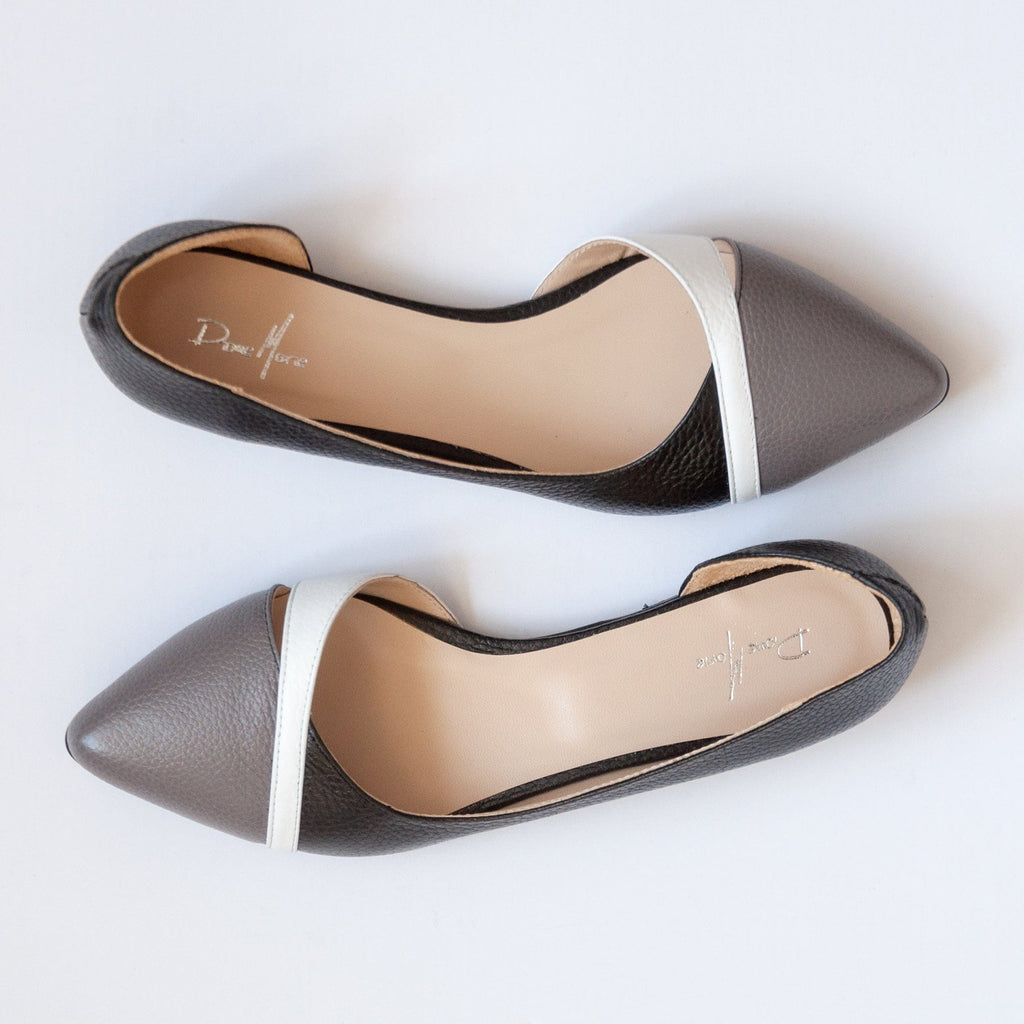 Balerini din piele naturala neagra Katya