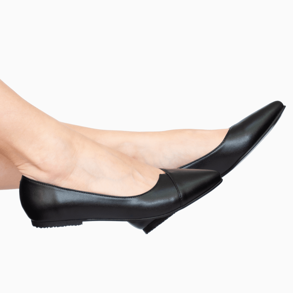 Balerini negri din piele naturala Patricia