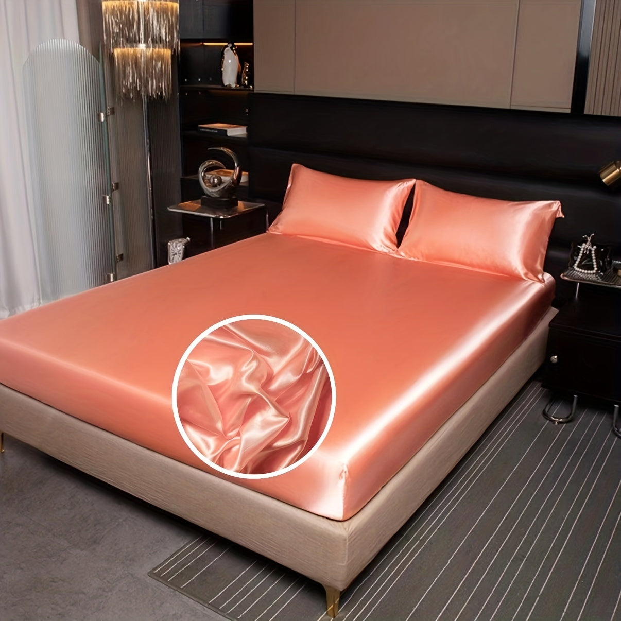 2/3pcs of satin solid color bedding