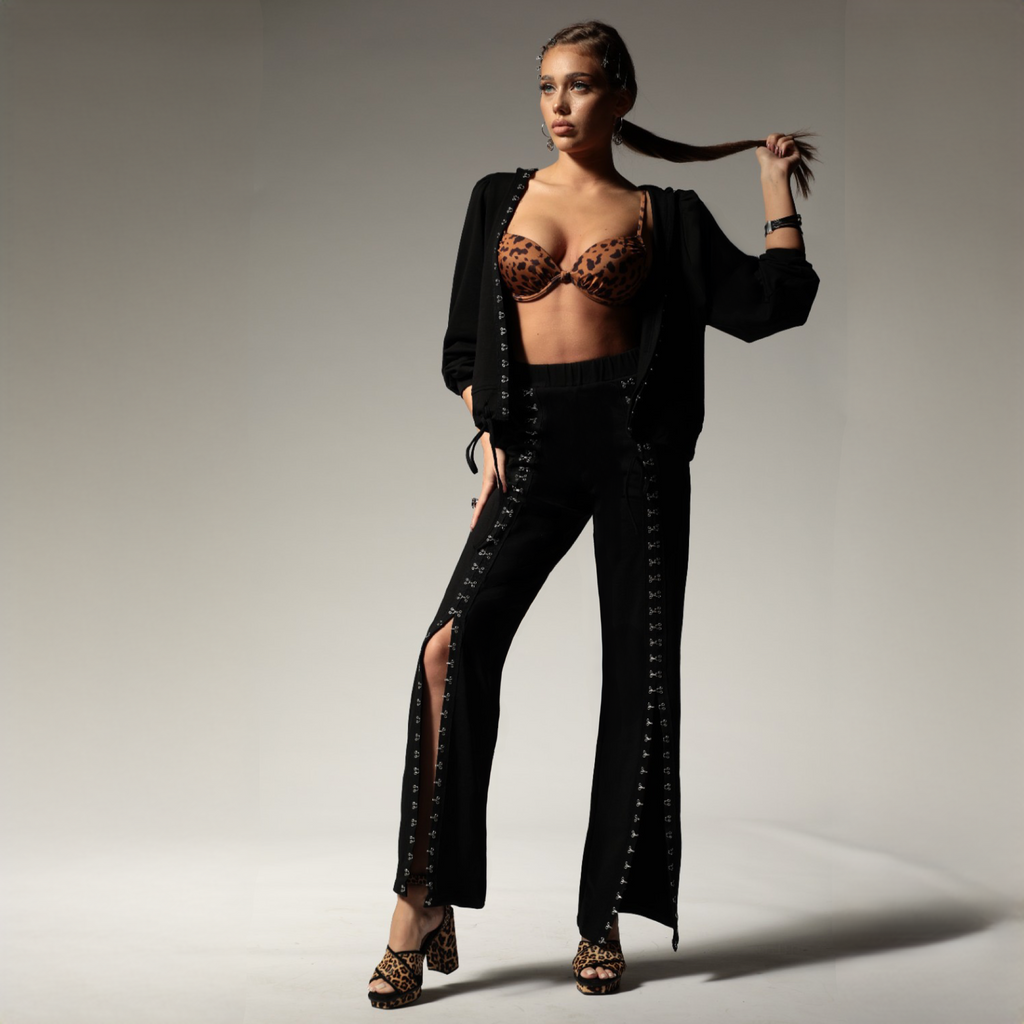 Trening dama negru cu copci metalice Walk of Fame