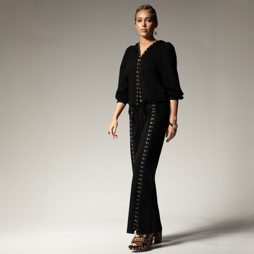 Trening dama negru cu copci metalice Walk of Fame