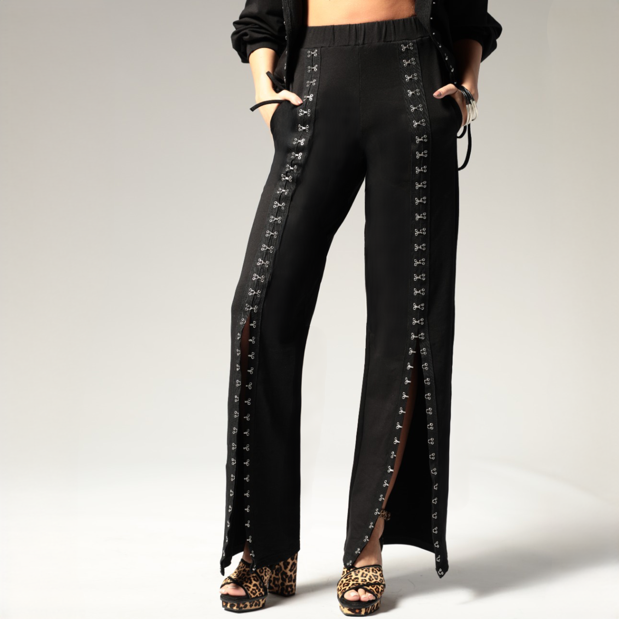 Trening dama negru cu copci metalice Walk of Fame