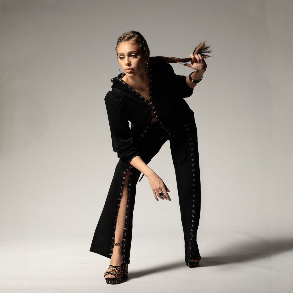 Trening dama negru cu copci metalice Walk of Fame