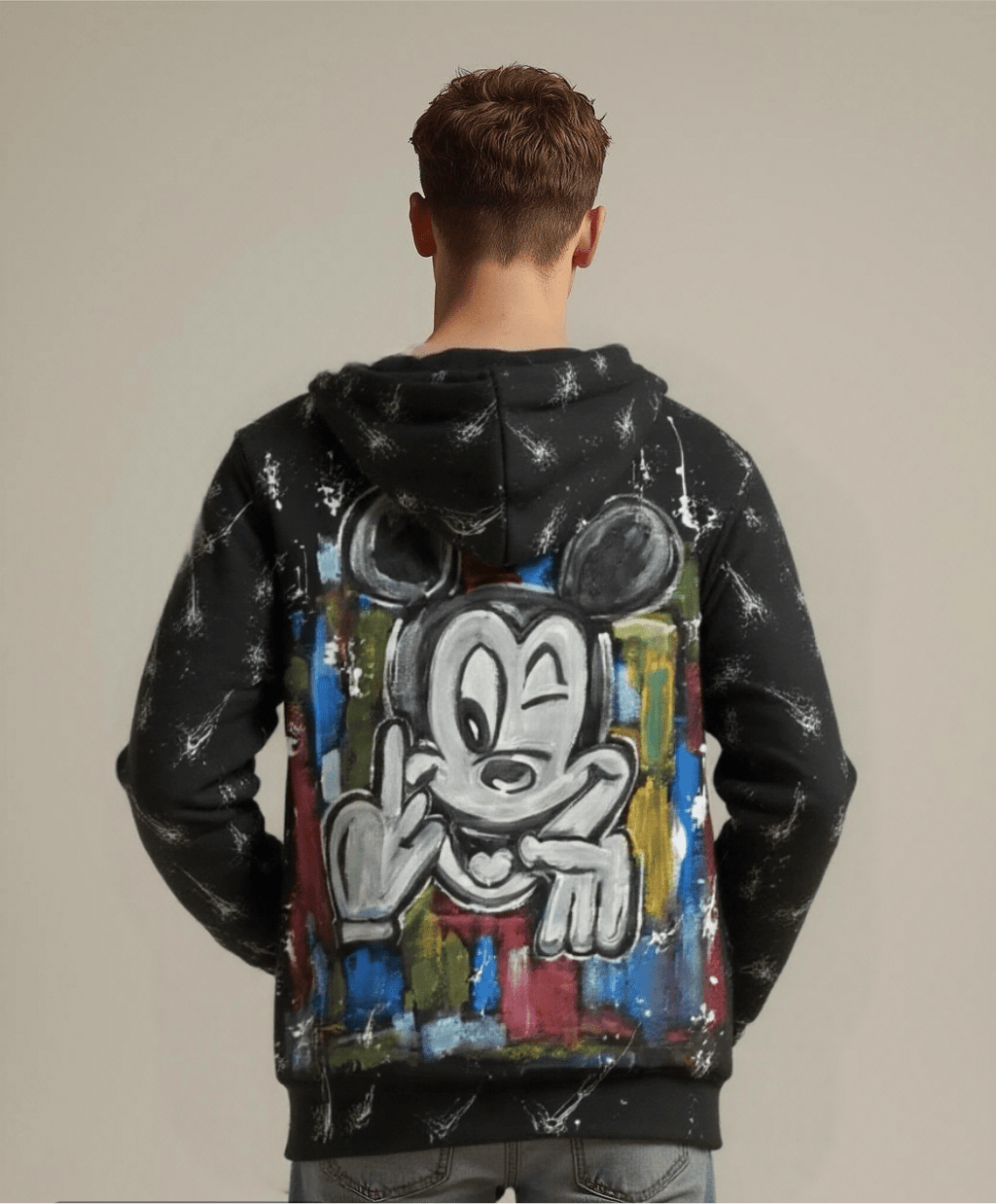 Hand painted mickey hoodie