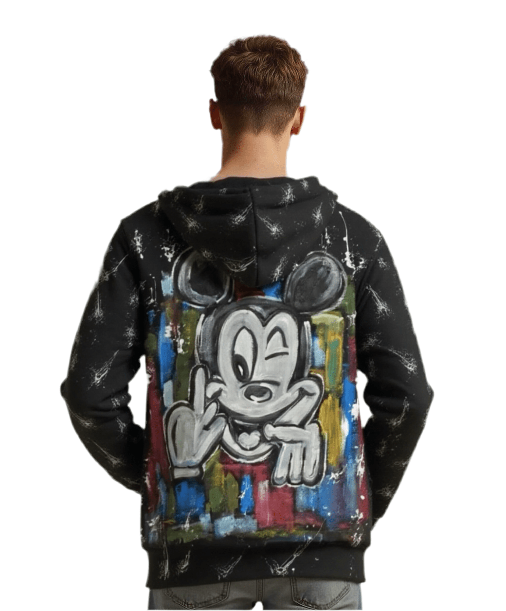 Hand painted mickey hoodie