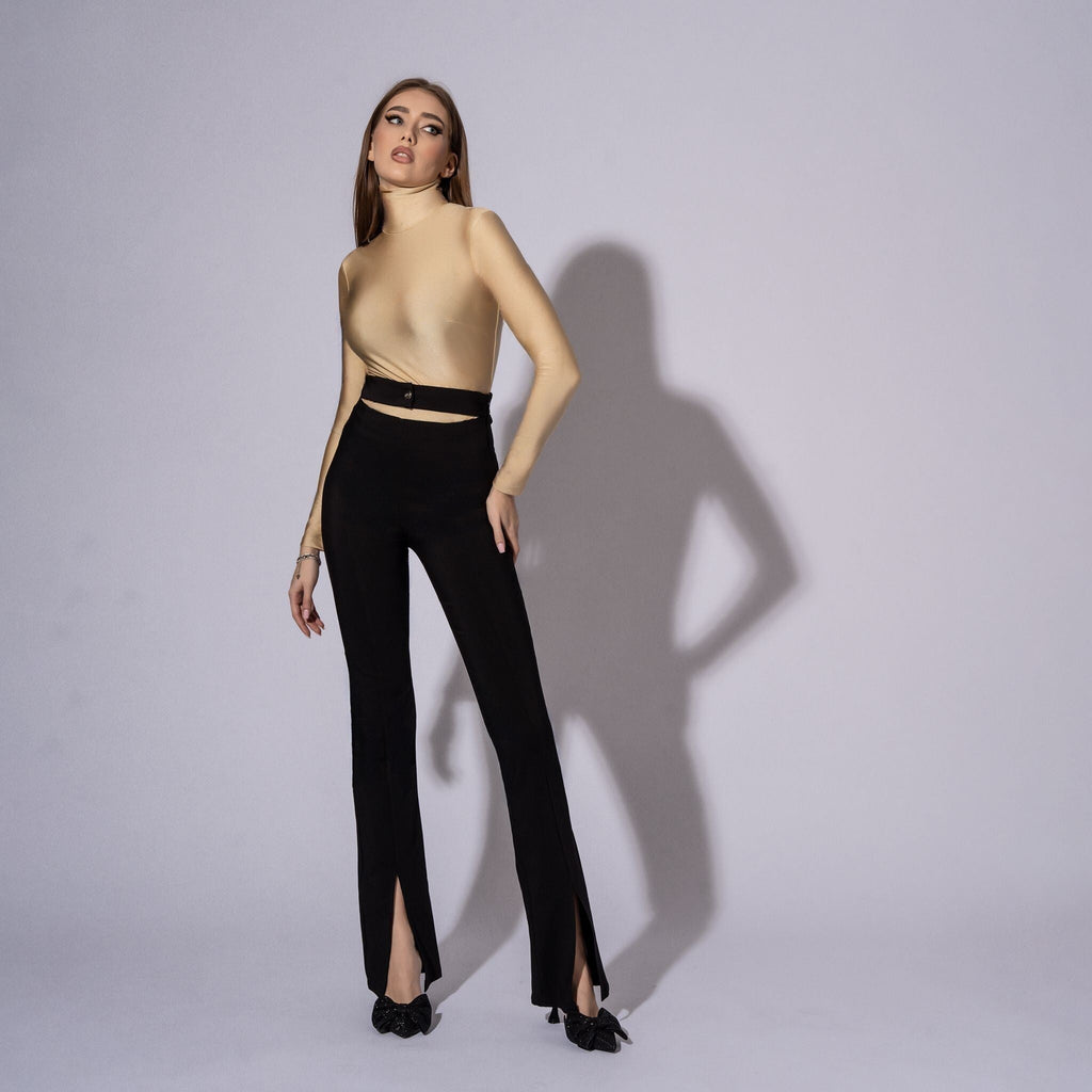 Pantaloni dama tip pana, eleganti, cu talie inalta NoStress Negru