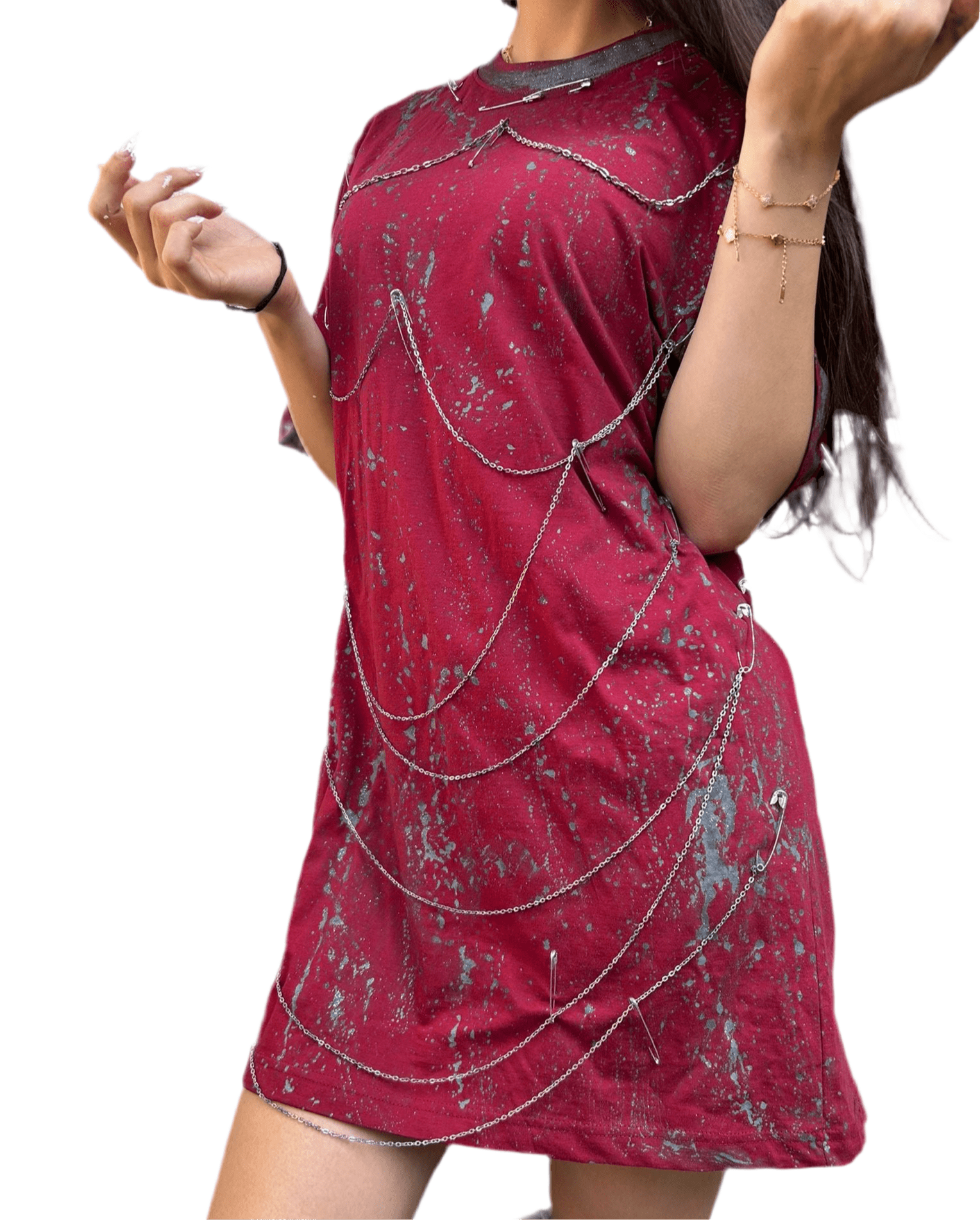 Tricou accesorizat grey touch